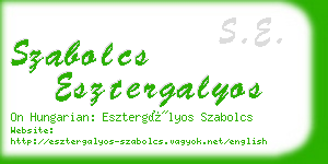 szabolcs esztergalyos business card